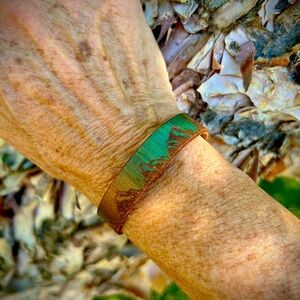 Artisan Made Leather Mountain Bracelet